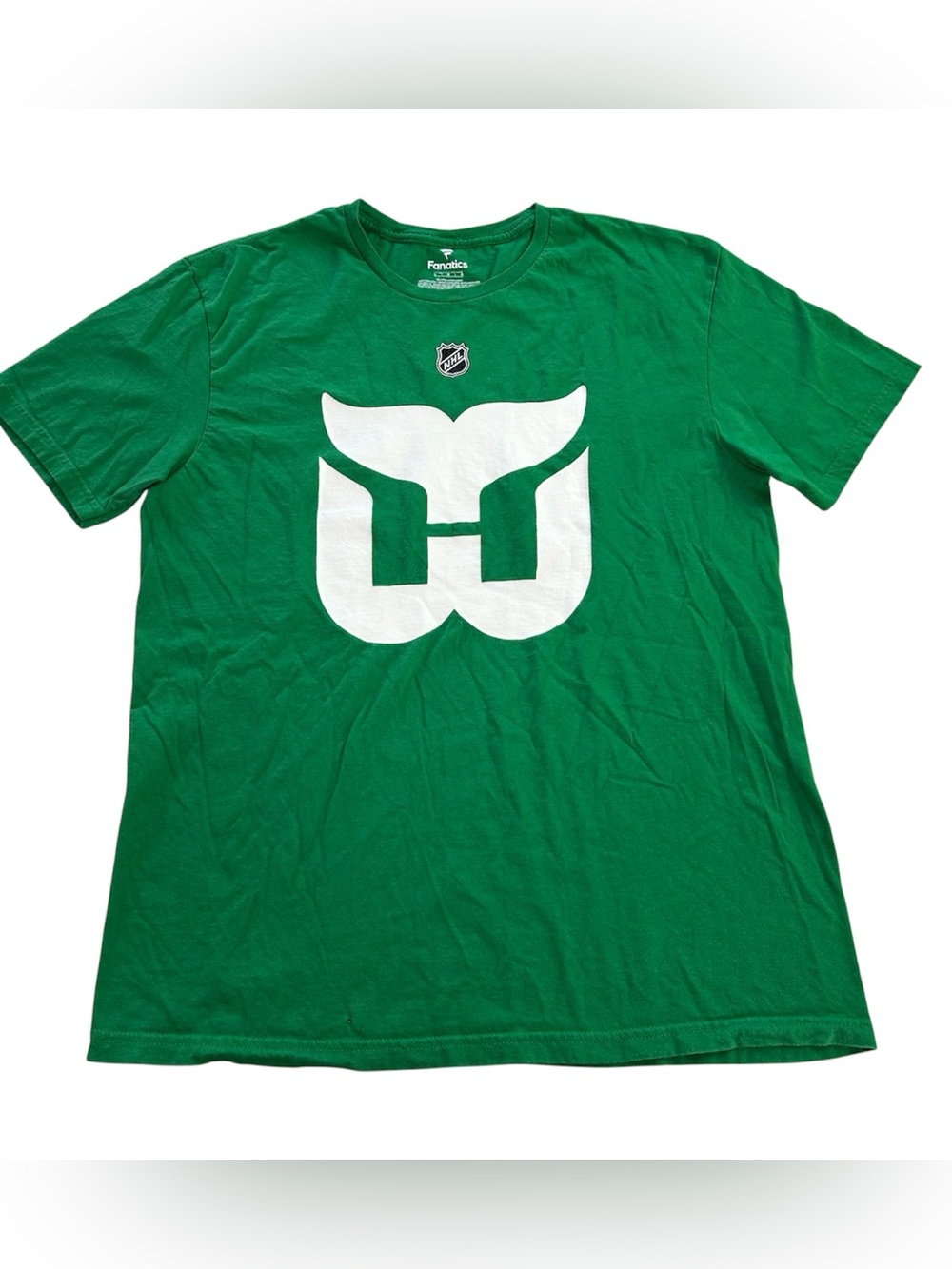 Hartford Whalers Fanatics NHL Green T-Shirt Men's L Retro Hockey Logo Throwback